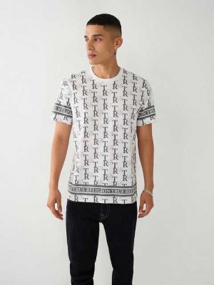 True Religion Allover Print T-shirt Herr Vita | XIV068537