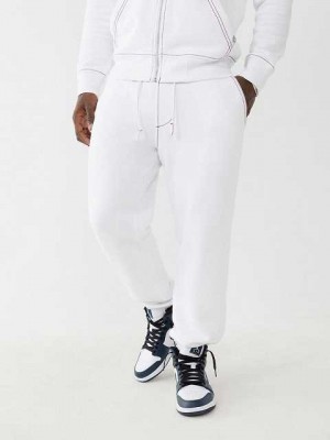 True Religion Big T Logo Joggingbyxor Herr Vita | MJY238796