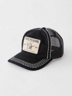 True Religion Big T Trucker Hatt Unisex Svarta Vita | RKW169428