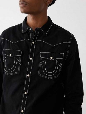 True Religion Big T Western Skjorta Herr Svarta | LSZ417598