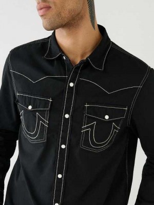 True Religion Big T Western Skjorta Herr Svarta | UIT208675