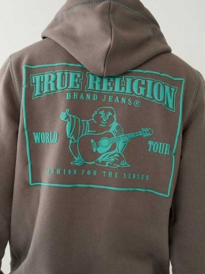 True Religion Big T Zip Hoodie Herr Grå | QRG978402