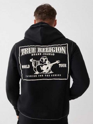 True Religion Big T Zip Hoodie Herr Svarta | HGM354268