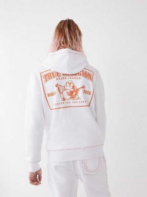 True Religion Big T Zip Hoodie Herr Vita | OFY184697