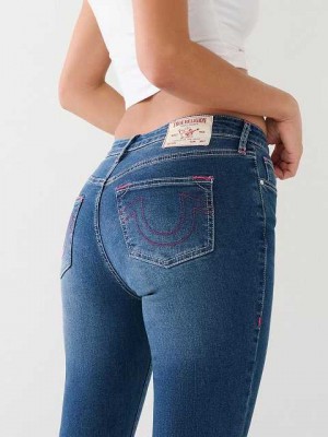 True Religion Billie Mid Rise Straight Jeans Dam Blå | POT537461