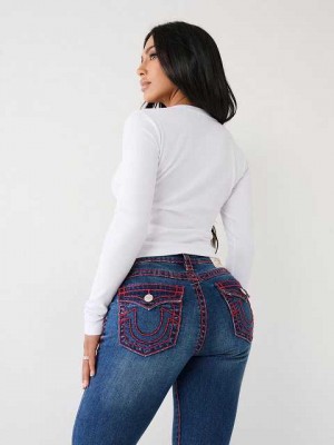 True Religion Billie Straight Jeans Dam Blå | QXU781065