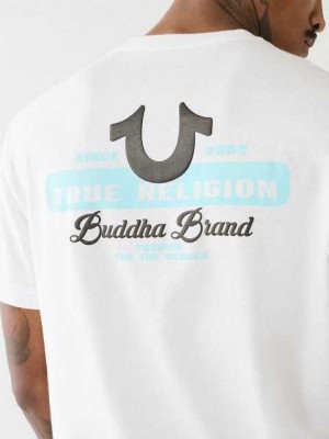 True Religion Buddha Brand Logo T-shirt Herr Vita | DCZ589470