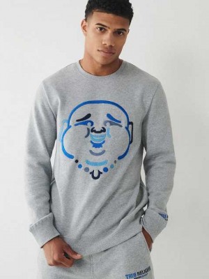 True Religion Buddha Crewneck Sweatshirt Herr Grå | GSC795163