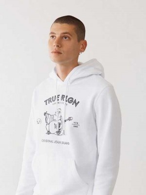 True Religion Buddha Logo Hoodie Herr Vita | VPS217456