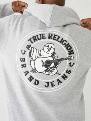 True Religion Buddha Logo Seal Zip Hoodie Herr Grå | TWS514839