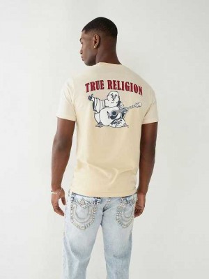 True Religion Buddha Logo T-shirt Herr Beige Gula | KEO651942