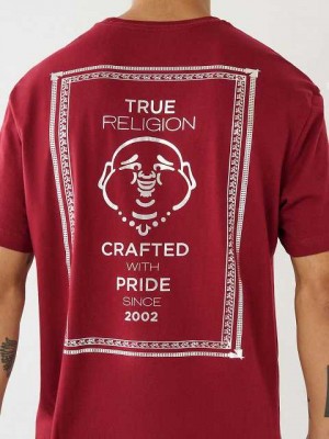 True Religion Buddha Logo T-shirt Herr Fuchsia | CXV658371