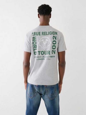 True Religion Buddha Logo T-shirt Herr Grå | KIW273618