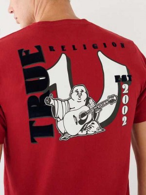 True Religion Buddha Logo T-shirt Herr Röda | QJV907625