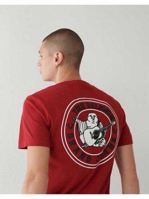 True Religion Buddha Logo T-shirt Herr Röda | FKG061873