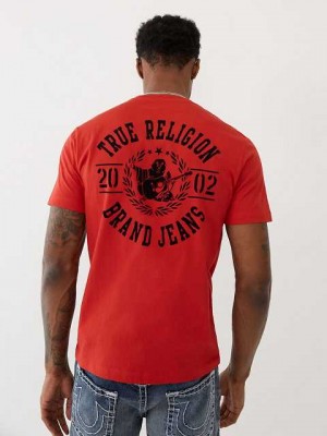 True Religion Buddha Logo T-shirt Herr Röda | YBD670312