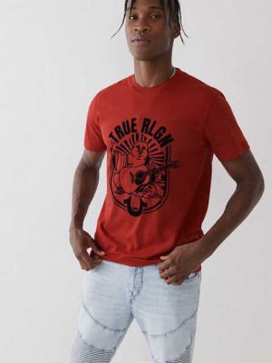 True Religion Buddha Logo T-shirt Herr Röda | DIR589236