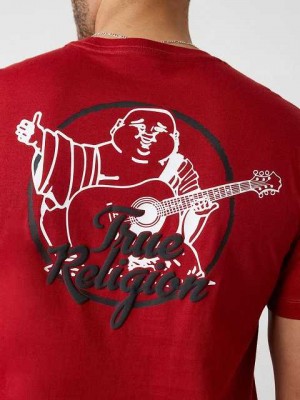 True Religion Buddha Logo T-shirt Herr Röda | YAG648179