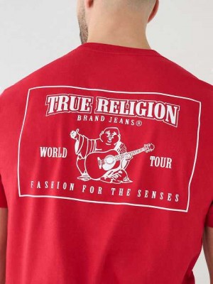 True Religion Buddha Logo T-shirt Herr Röda | PKR569207