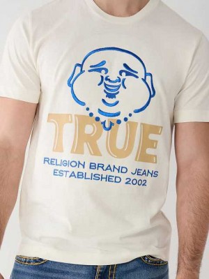 True Religion Buddha Logo T-shirt Herr Vita | TLU579203