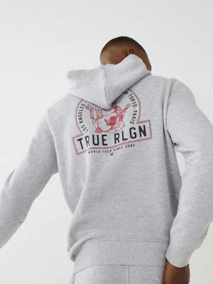 True Religion Buddha Zip Hoodie Herr Grå | GUA328957