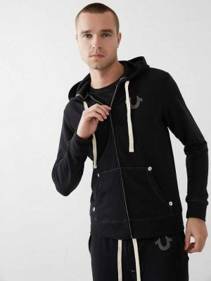 True Religion Buddha Zip Hoodie Herr Svarta | APK021689