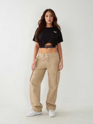 True Religion Cargo Byxor Dam Khaki | VPG619205