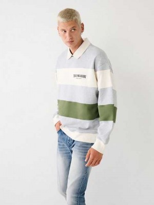 True Religion Color Block Relaxed Sweatshirt Herr Grå | GOE458217