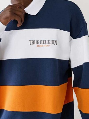 True Religion Color Block Relaxed Sweatshirt Herr Marinblå Blå | MIJ683725