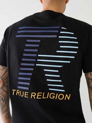 True Religion Embossed Tr Logo T-shirt Herr Svarta | ECU097328