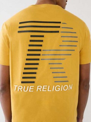 True Religion Embossed Tr Logo T-shirt Herr Gula | XWK456231