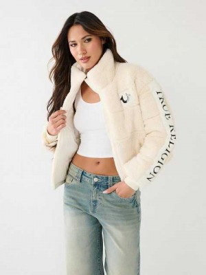 True Religion Faux Shearling Puffer Jacka Dam Vita | WJV912480