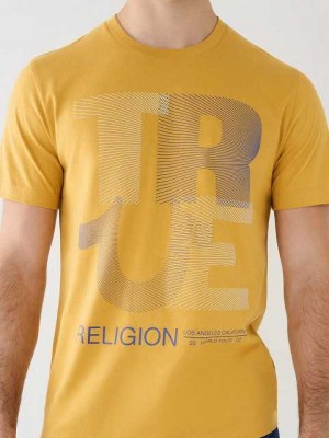 True Religion Fodrade Logo T-shirt Herr Gula | NHK879235