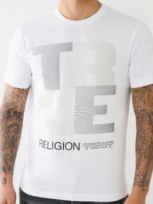 True Religion Fodrade Logo T-shirt Herr Vita | OFA521096