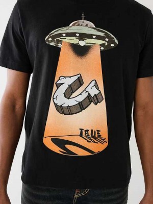 True Religion Glow Ufo Hs Logo T-shirt Herr Svarta | AFK192843