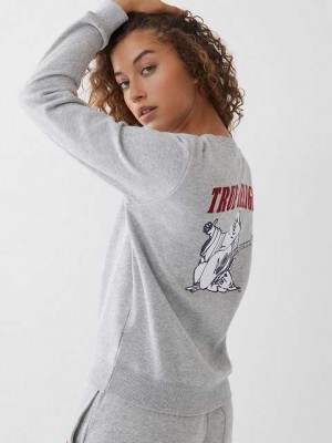 True Religion Heritage Crewneck Sweatshirt Dam Grå | WCB739284