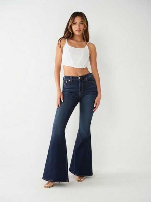 True Religion High Rise Dart Utsvängda Jeans Dam Mörktvätt | ODA473862