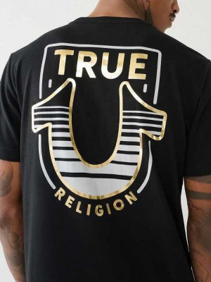 True Religion Horseshoe Logo Crew Neck T-shirt Herr Svarta | EVG184209