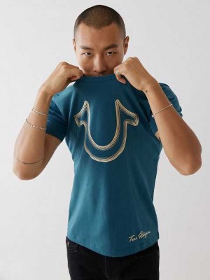 True Religion Horseshoe Logo T-shirt Herr Korall | UBC872143