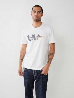 True Religion Horseshoe Logo T-shirt Herr Vita | EOS056273