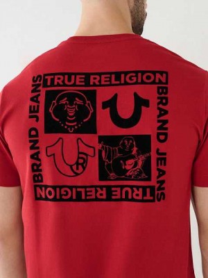 True Religion Horseshoe Logo T-shirt Herr Röda | YZB538107