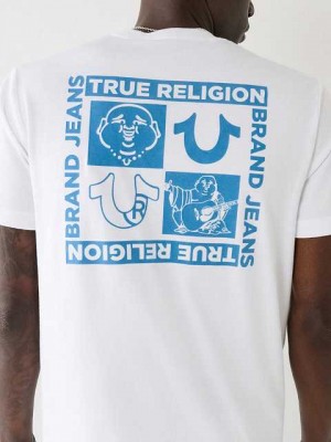 True Religion Horseshoe Logo T-shirt Herr Vita | LEW137068