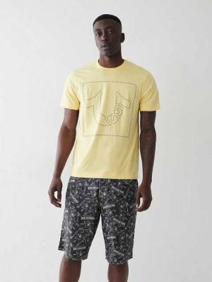 True Religion Horseshoe Logo T-shirt Herr Citron | GCP354869