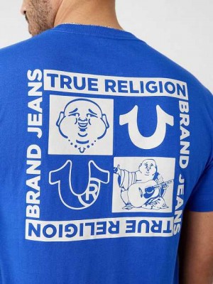 True Religion Horseshoe Logo T-shirt Herr Blå | TID601498