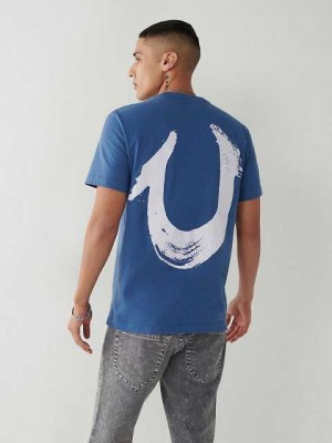 True Religion Horseshoe Relaxed T-shirt Herr Marinblå | GNY089264