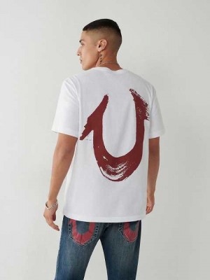 True Religion Horseshoe Relaxed T-shirt Herr Vita | BIF517239