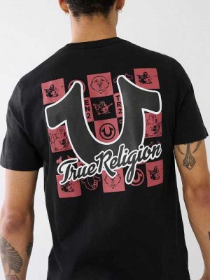 True Religion Hs Tr Grid Crew T-shirt Herr Svarta | FKD356481