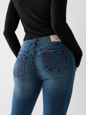 True Religion Jennie Big T Curvy Skinny Jeans Dam Mörkblå | JOB235109