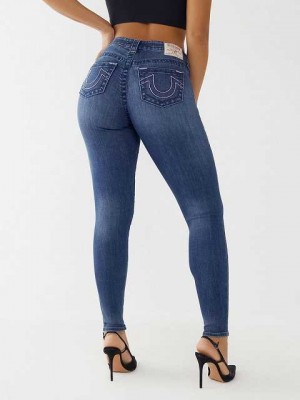 True Religion Jennie Big T Curvy Skinny Jeans Dam Blå | KOF038567