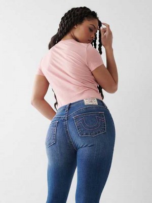 True Religion Jennie Big T Curvy Skinny Jeans Dam Blå | GXD419732